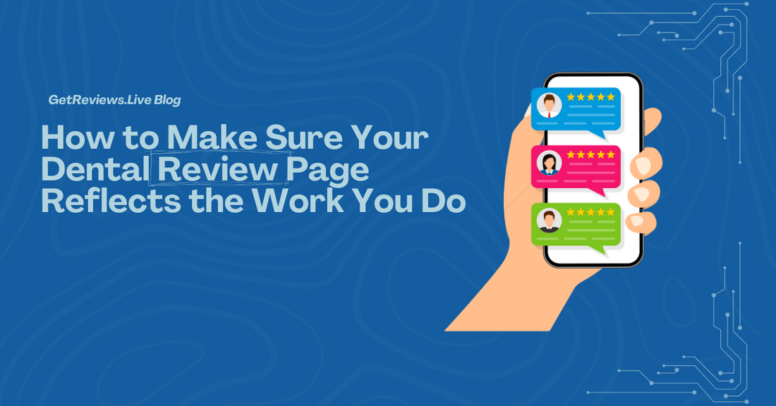 Illustration of a hand holding a phone showing star-rated reviews, used in a GetReviews.Live blog about How to Make Sure Your Dental Review Page Reflects the Work You Do